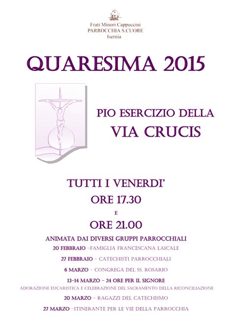 2015 Quaresima VC Locandina Parrocchia Sacro Cuore Isernia