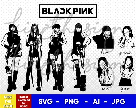 Blackpink Svg Bundle Cut File Template Stencil Etsy