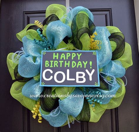 Mesh Birthday Wreath Happy Birthday Wreath