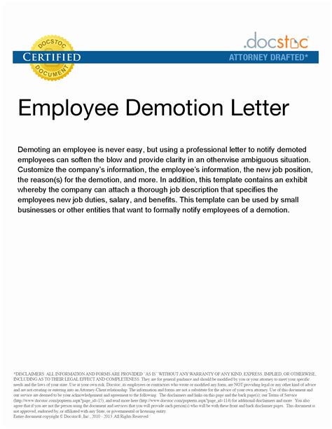 How To Write A Demotion Letter