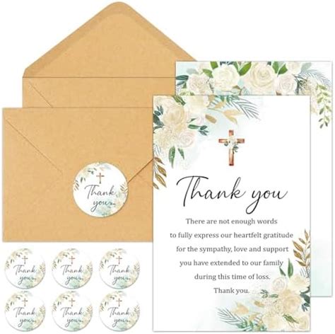 Bybous Pack Funeral Thank You Cards With Envelopes In