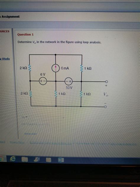 Solved Determine Vo In The Figure Using Loop Analysis