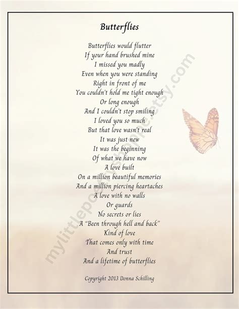 Butterflies Instant Digital Download Anniversary Poem Poem Etsy