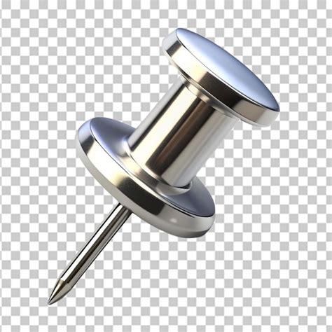 Premium PSD Silver Push Pin Isolated On Transparent Background