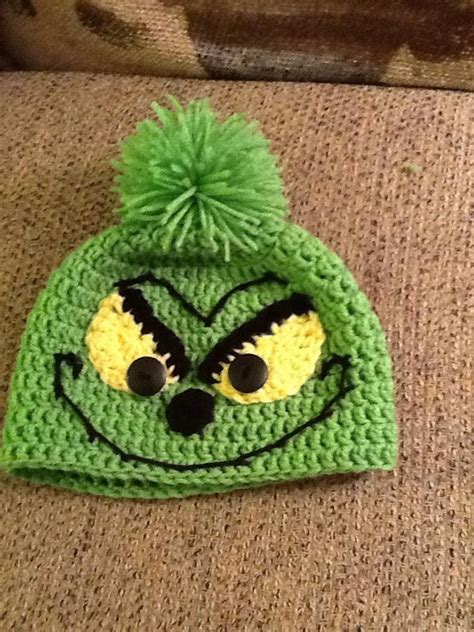 The Grinch Crochet Beanie All Sizes Made To Order Etsy Crochet