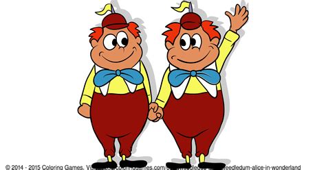 Tweedledee and Tweedledum (Alice in Wonderland) - Coloring Games and Coloring Pages