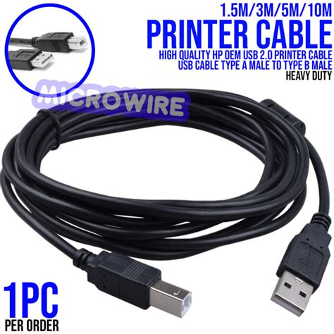 High Quality Hp Oem Usb 20 Printer Cable Usb Cable Type A Male To Type B Male 15m3m5m10m