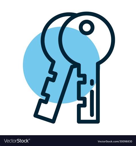 Pair Keys Line Style Icon Royalty Free Vector Image