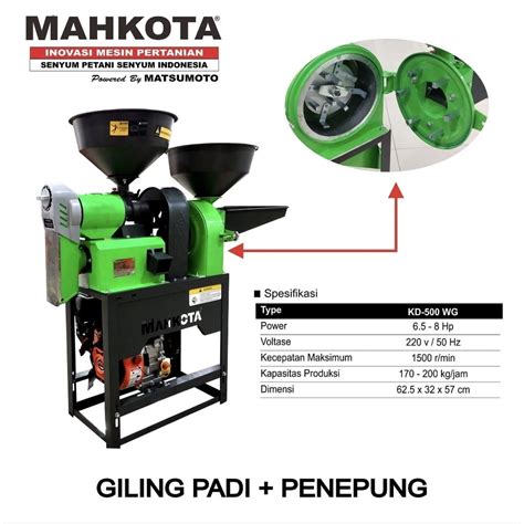 Jual MESIN GILING PADI DAN PENEPUNG MAHKOTA KD 500 WG Shopee Indonesia