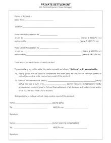 Accident Settlement Agreement Templates Sample Pdf Excelshe