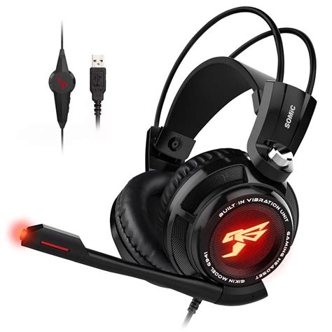 Somic G941 Virtual 7 1 Sound Gaming Headset LED de vibração para