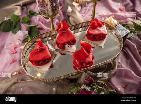 Heart Shaped Ispahan Macaron Cake Stock Photo Alamy