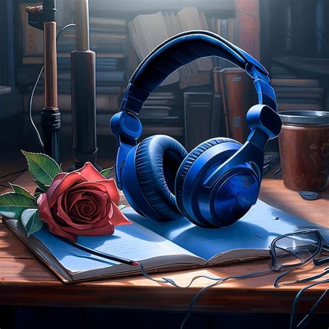 Premium Photo Blue Headphones