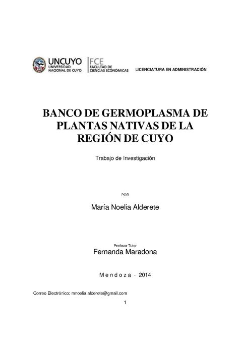 Biblioteca Digital Sid Uncuyo Banco De Germoplasma De Plantas