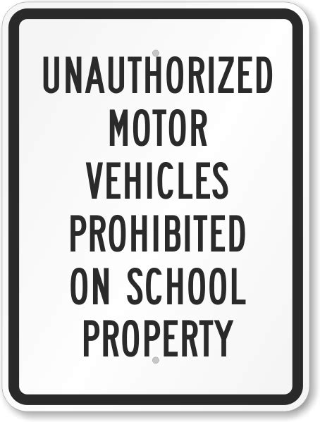 Unauthorized Motor Vehicles Prohibited Sign Sku K