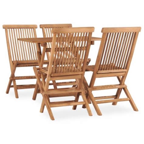 Vidaxl Piece Folding Patio Dining Set Solid Teak Wood X X