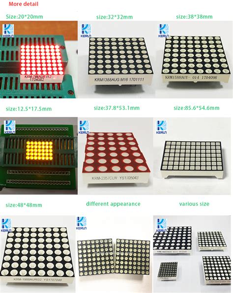 16x16 Led Matrix Display Board Row Anode Column Cathode Polarity