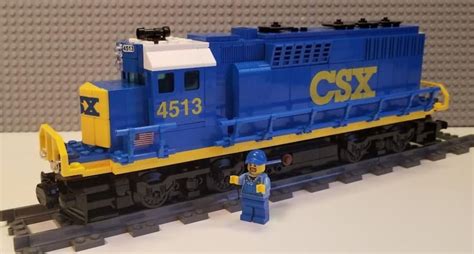 Custom Lego Train Csx Blue Gp40 Etsy