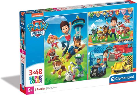 Clementoni 25209 Paw Patrol Supercolor Puzzle para niños 3 x 48 piezas