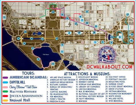 Printable Map Of Washington Dc Attractions