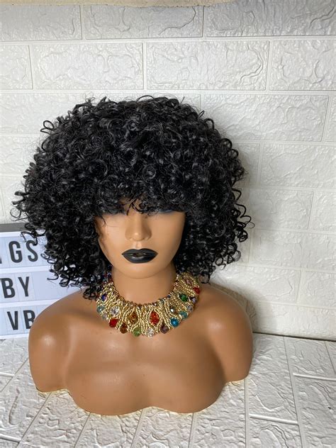 Kinky Curly Wig Jerry Curl Wig Afro Curly Wig Curly Hair Etsy