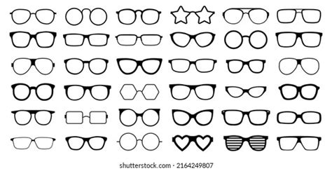 Many Types Glasses Fashion Collection Set Stock Vector Royalty Free 2164249807 Shutterstock