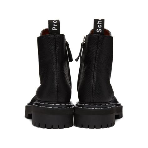 Proenza Schouler Black Lug Sole Combat Boots Proenza Schouler