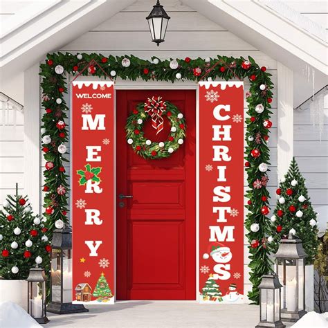 Christmas Welcome Sign For Front Door Porch Decor Xmas Vacation