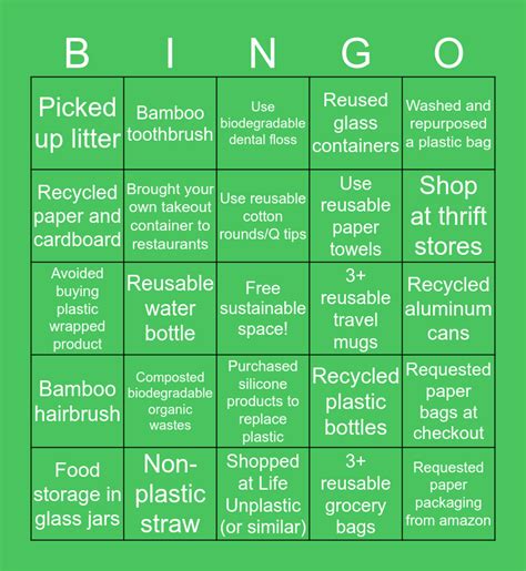 Sustainability Bingo ♻️ Bingo Card