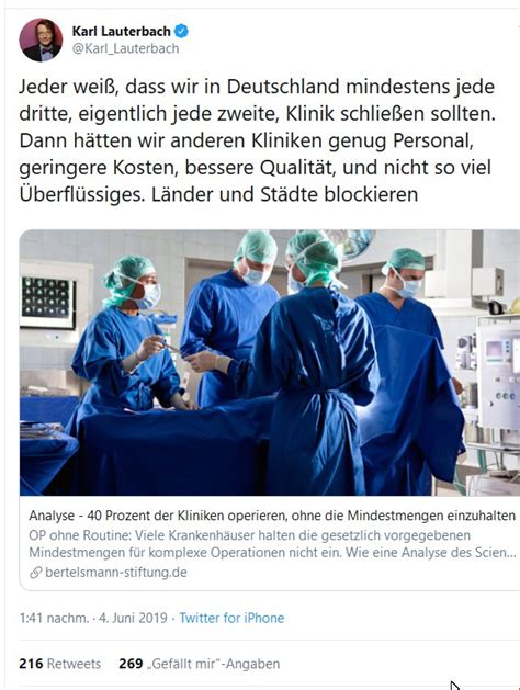 SPD Gesundheitsexperte Karl Lauterbach für Schließung jeder zweiten