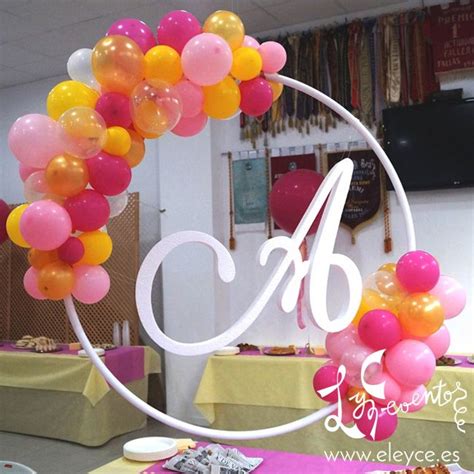 Aro Con Globos Personalizado Con Inicial Maria Clara Ballon Ideas