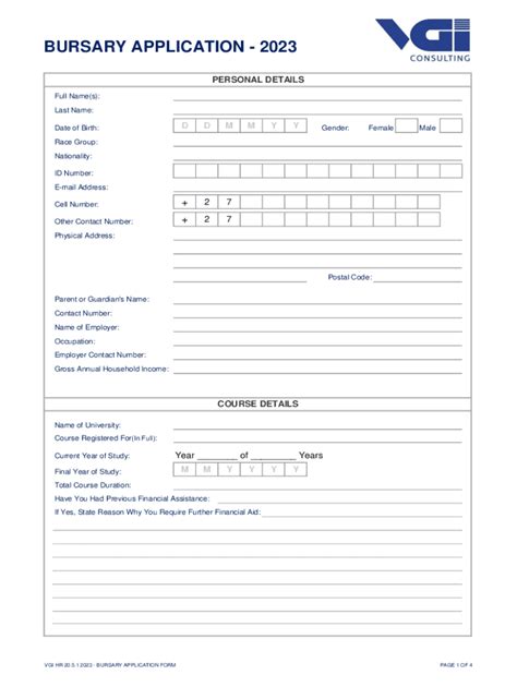 Fillable Online STUDENT BURSARY APPLICATION Form 1 Fax Email Print