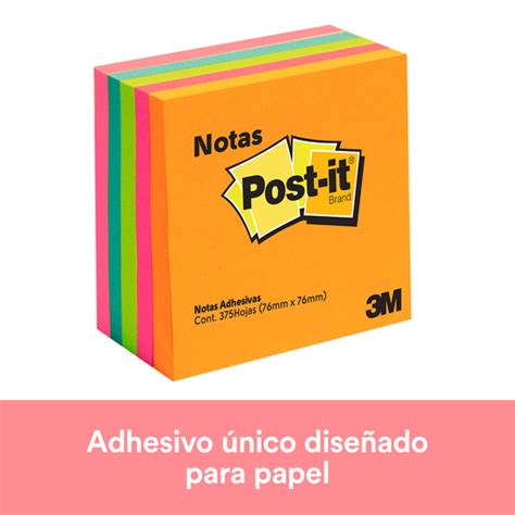 Notas Adhesivas 3m Post It Colores Surtidos 7 6 X 7 6 Cm Office Depot