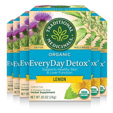 Traditional Medicinals Tea Organic Everyday Detox Lemon Supports Healthy Skin