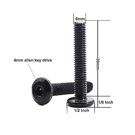 Snapklik Pcs M X Mm Black Rivet Countersunk Socket Cap Allen