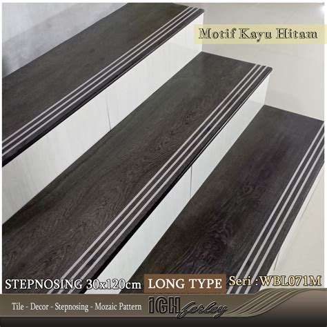 Jual Stepnosing Granit 30x120 Cm Motif Kayu Hitam Mantap Murah Shopee