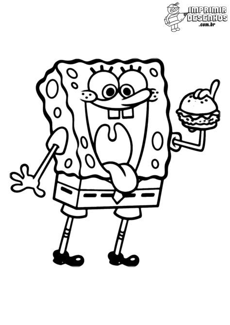 Bob esponja comilão para colorir Imprimir Desenhos