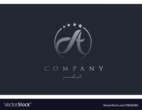 A Blue Grey Alphabet Letter Logo For Corporate Vector Image