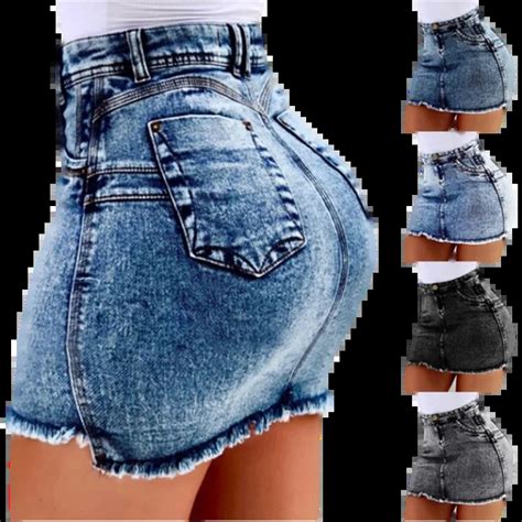 Saias Curtas Jeans Preta De Atacado Compre Os Melhores Lotes Saias