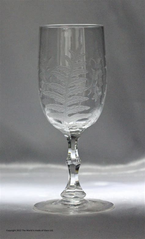 Victorian English Hand Blown Engraved Wine Glass The World Is Made Of