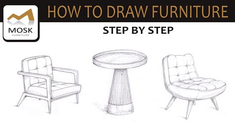 How To Draw Furniture Easy Step By Step Tutorial Youtube