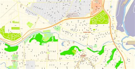 Cleveland Ohio Us Map Vector Exact City Plan High Detailed Street Map