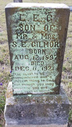 L E Gilmore 1897 1921 Mémorial Find a Grave