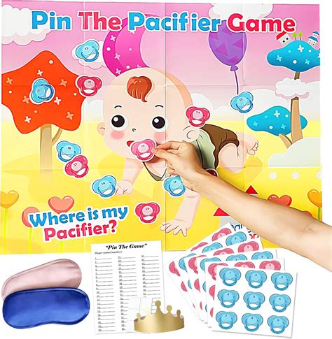 Pin The Chupete On The Baby Game Invitados Baby Shower Juegos De