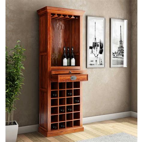 Bar Storage Cabinet Garrard Rustic Reclaimed Wood Single Door Bar