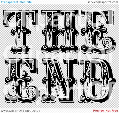 Royalty-Free (RF) Clipart Illustration of Vintage THE END Text by ...