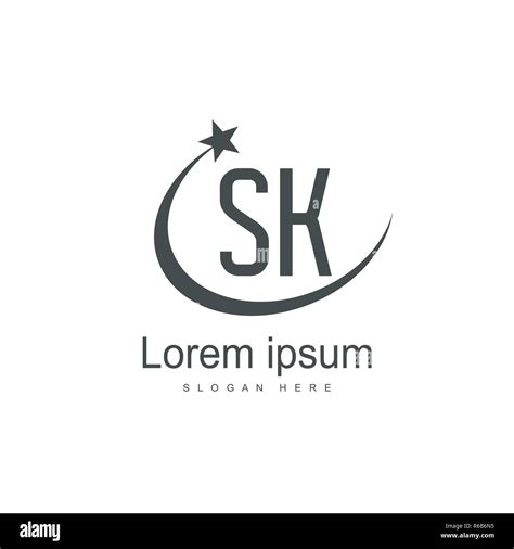 Initial Letter SK Logo Template Design Minimal Letter Logo Design