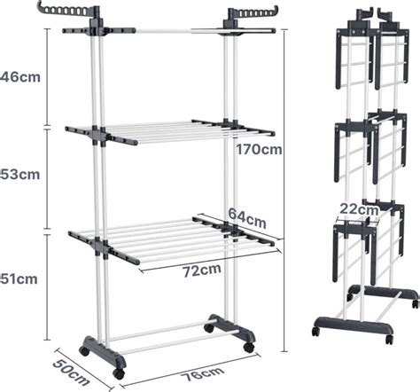 Tier Heavy Duty Foldable Clothes Drying Rack Adov