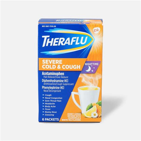 Theraflu Night Time Severe Cold And Cough Powder Honey Lemon Infused