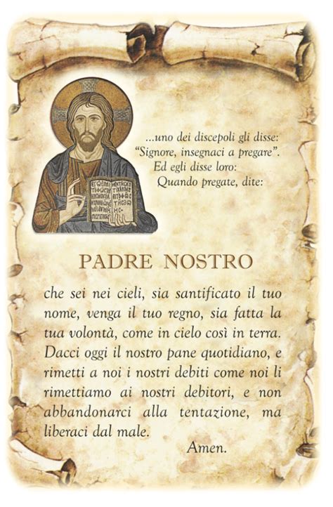 Padre Nostro In Italiano Latino Greco Beatitudini Lingua